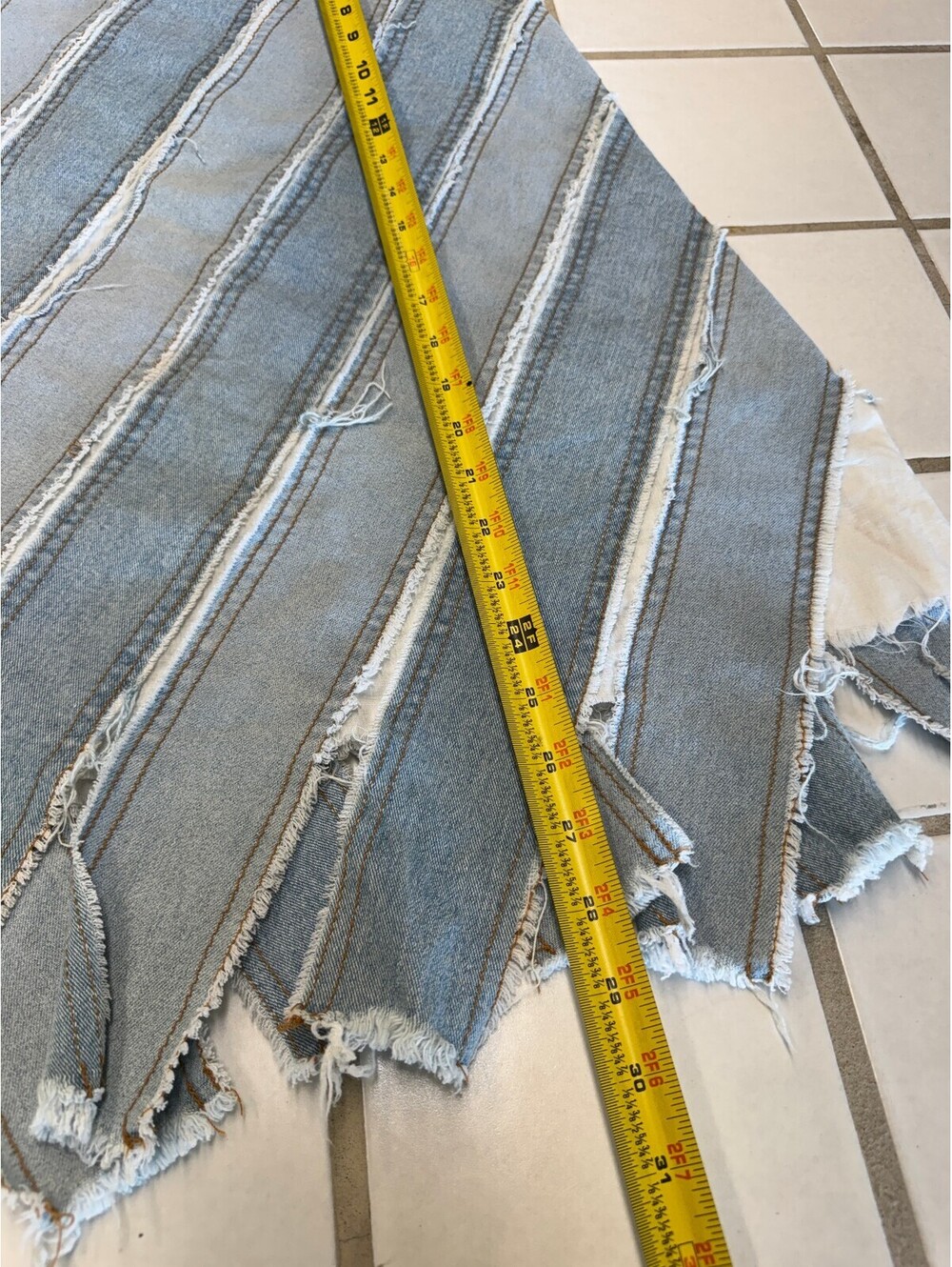 Y2K Reconstructed Patchwork Denim Skirt - Picture 5 of 7
